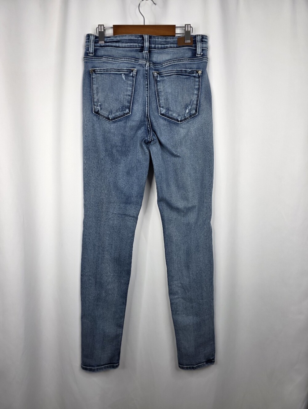 Judy Blue Skinny Fit Size 3/26 Distressed Raw Hem Button Fly Stretch Denim Jeans - Picture 11 of 16